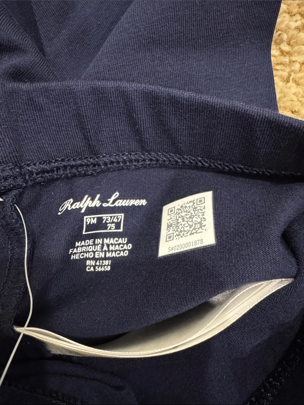 Ralph Lauren White Polo Bear Tee with Navy Leggings